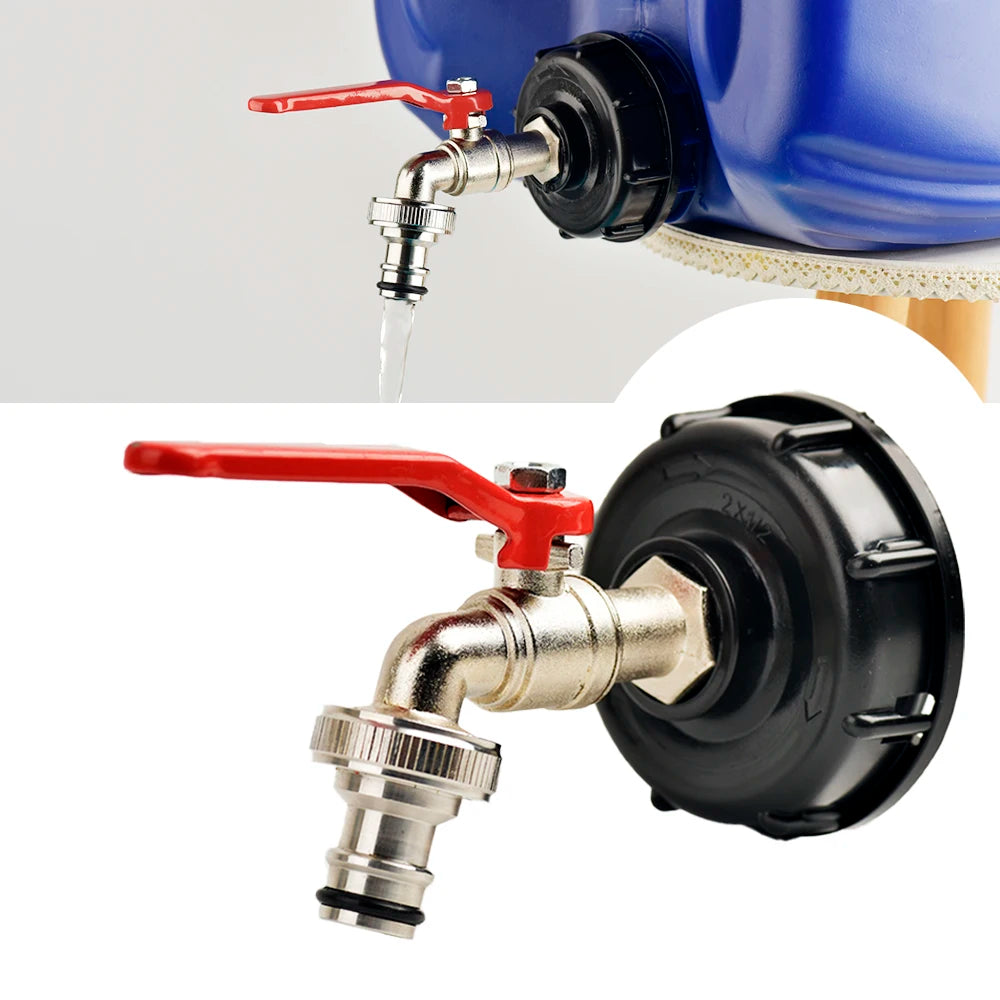 IBC Tank Tap Adapter S60*6 Coarse Thread to Brass/Alloy 16mm Quick Connect Replacement Valve Garden Home Valve Fitting Faucet 