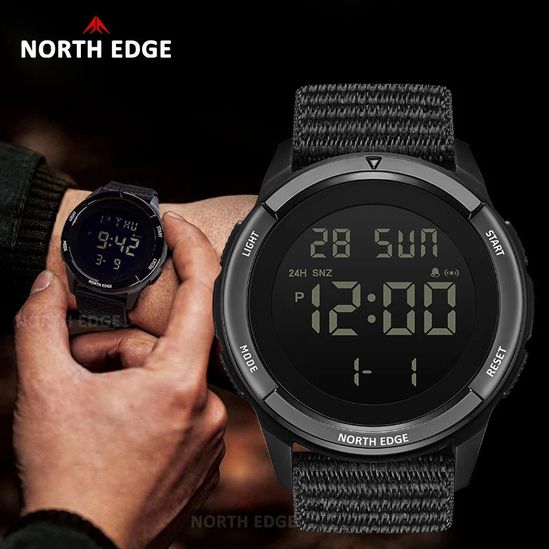 NORTH EDGE 2026 TERRAX Herrenuhr Digitaluhr Outdoor-Sport Schwimmen Wasserdicht 50M Stoppuhr Countdown Elektronische Uhr Für Herren