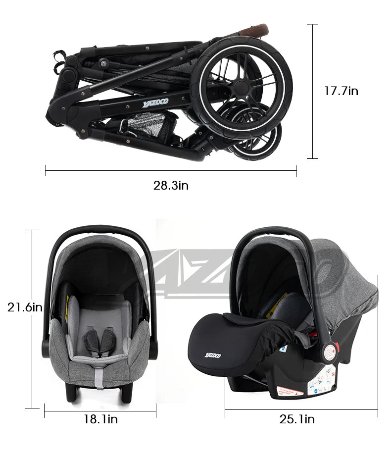 3‑in‑1 Multifunction Baby Stroller with Car Seat