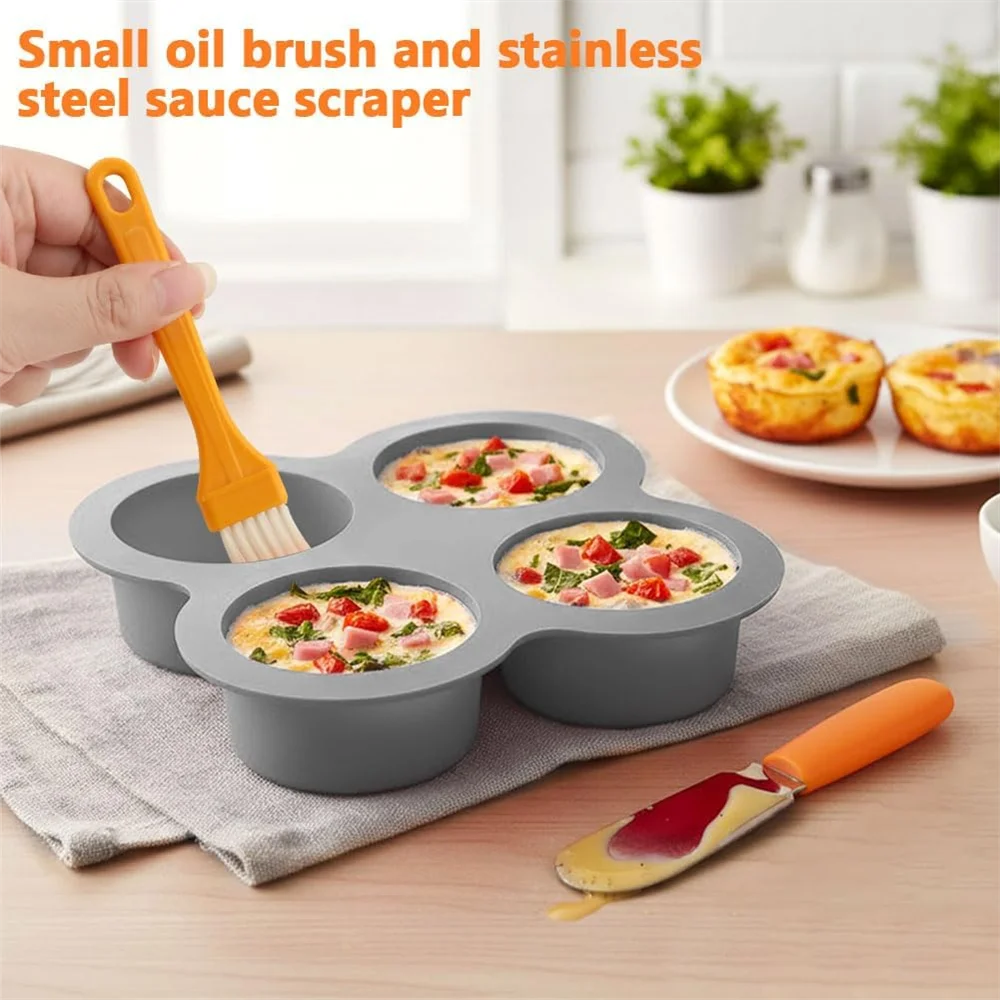 Fire-kop silicone æggeform og mini muffinform