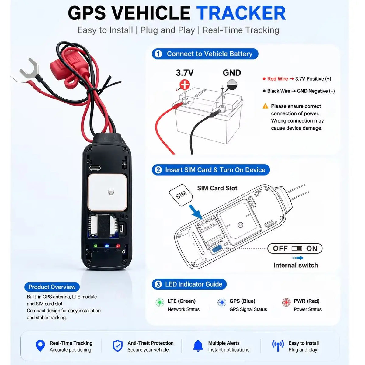 4G Mini Tracker  Waterproof Built-in Battery GPS for Car Vehicle GPS Device Motorcycle with Online Tracking Software