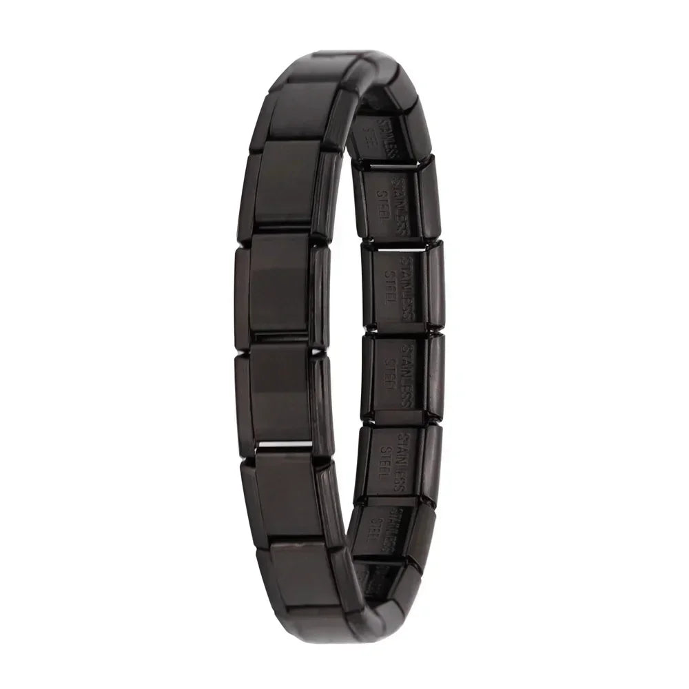 Hapiship New Women's Jewelry 9mm Width Itanlian Elastic Charm Bracelet Fashion Stainless Steel Bangle ST- 