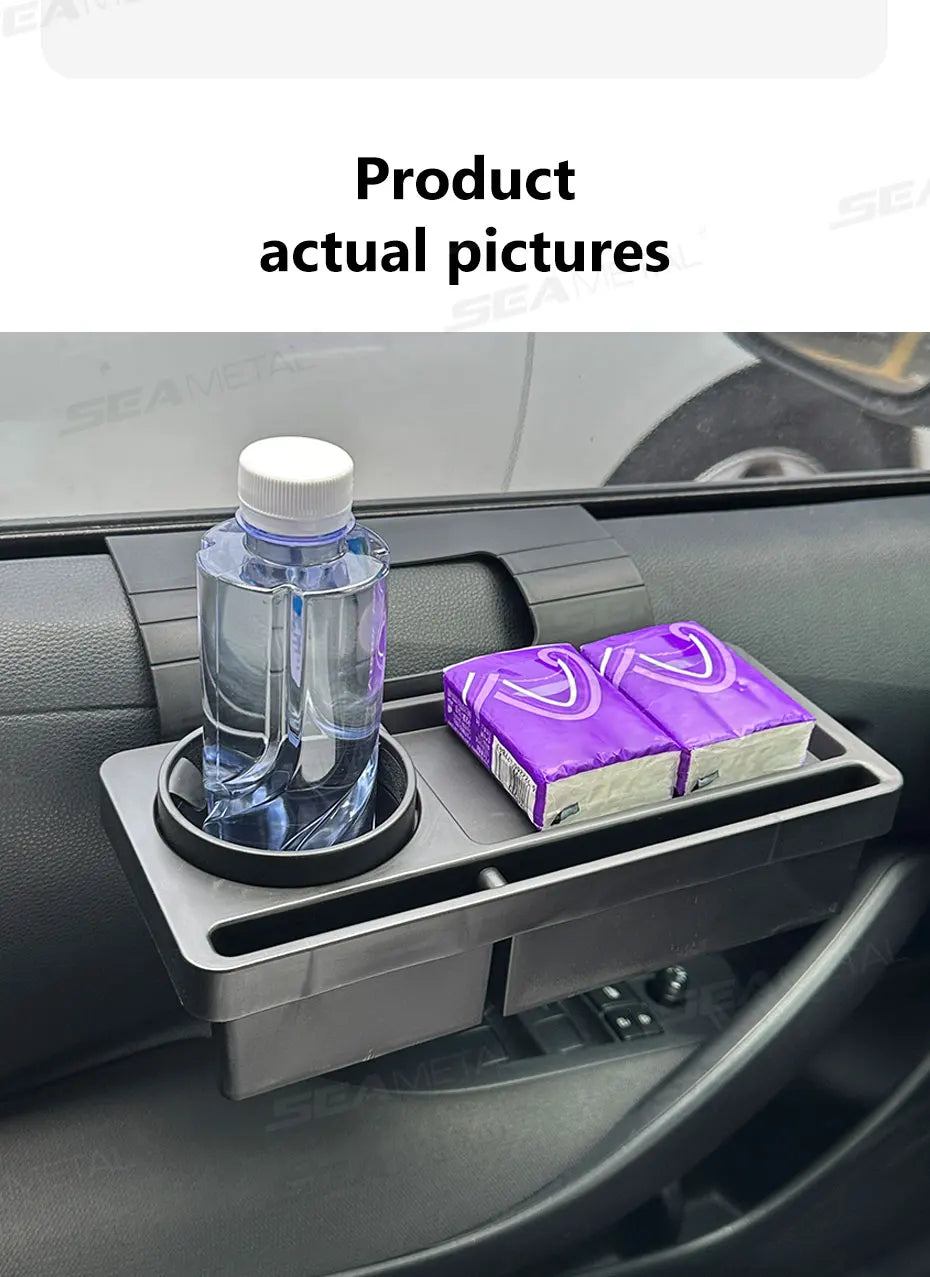 SEAMETAL Car Side Door Organizer Large Load-Bearing Hanging Door Storage Box with Cup/Phone Holder Universal Storage Organizer