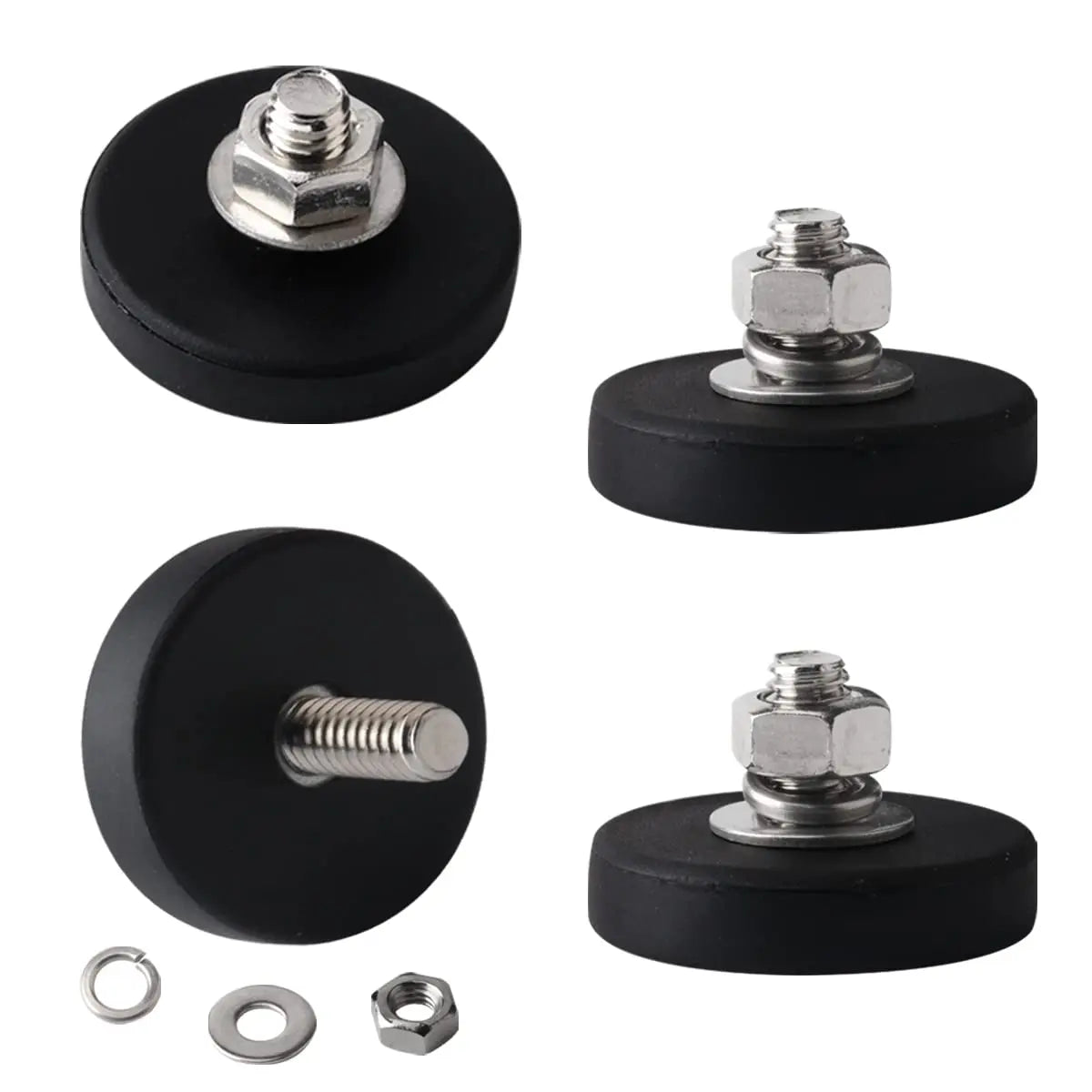 STC22/31/43/66/88 Rubber Coated Magnet Anti Scratch Magnet Coated Base with Threaded Stud for Light Bar Camera Solar Panel