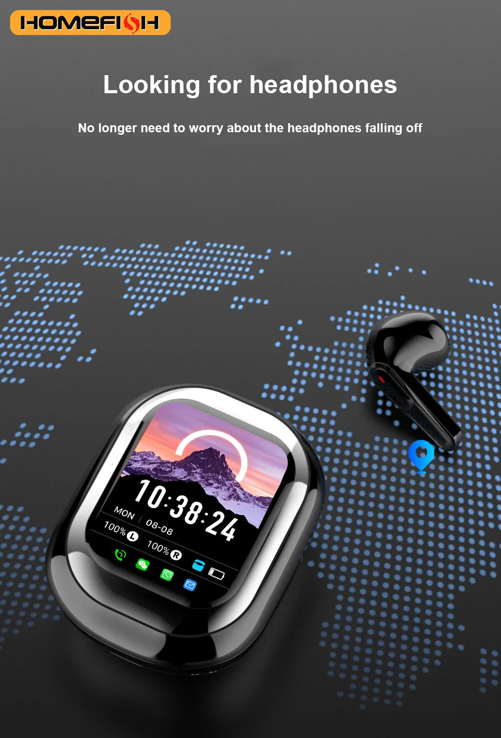 SE-ONE Wireless Earbuds with Touchscreen Case