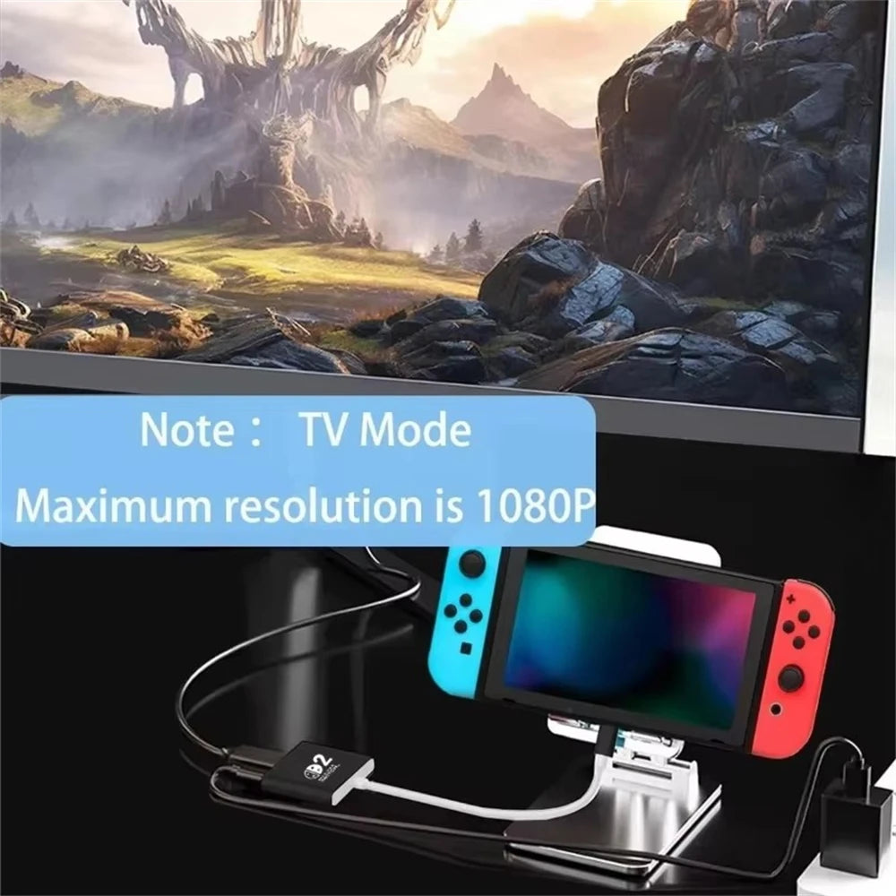Adaptador portátil para ligar à TV, compatível com determinados modelos Switch