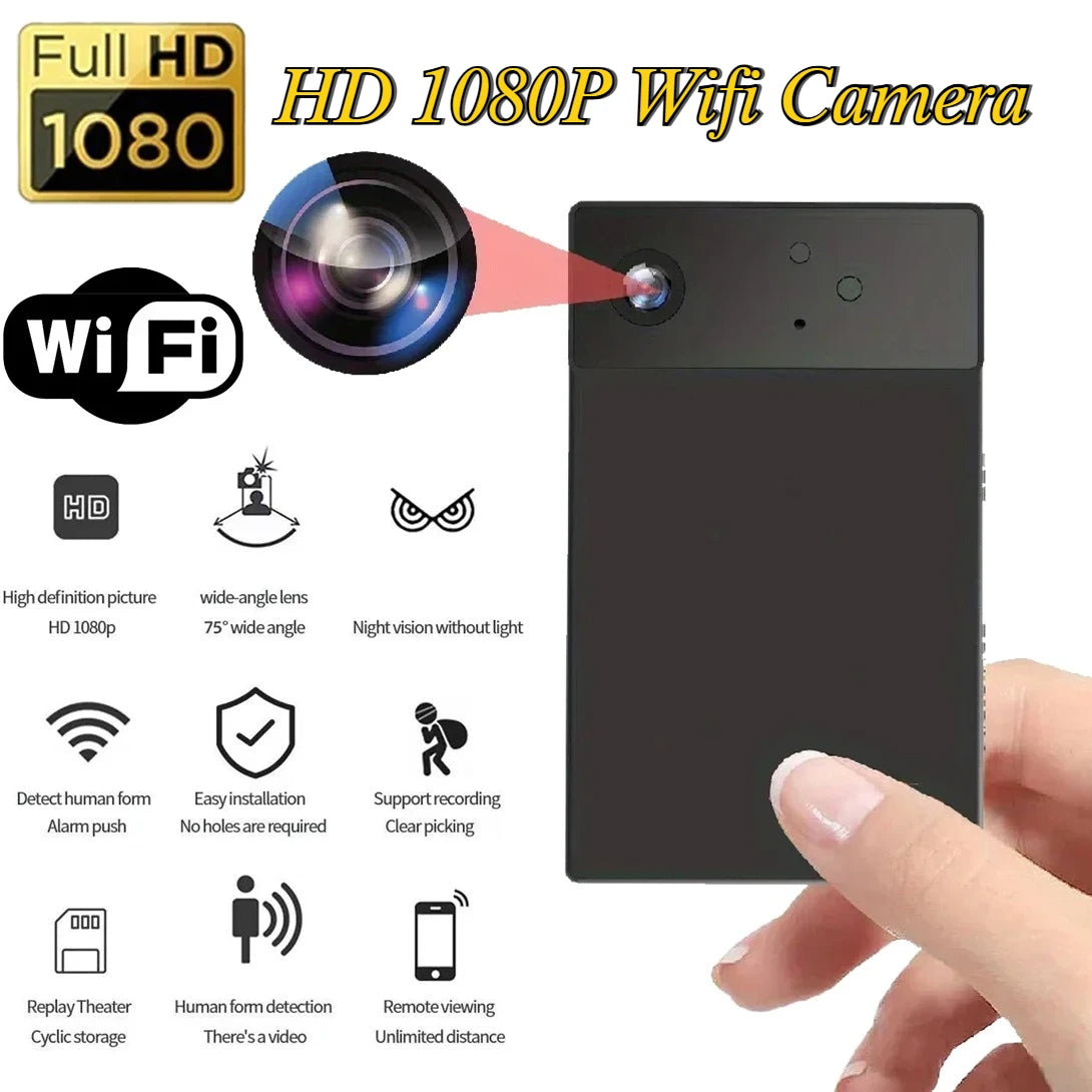 1080P High Definition Wireless WiFi Mini Camera Indoor Night Vision Motion Detection Remote Monitoring Thin Security Camera
