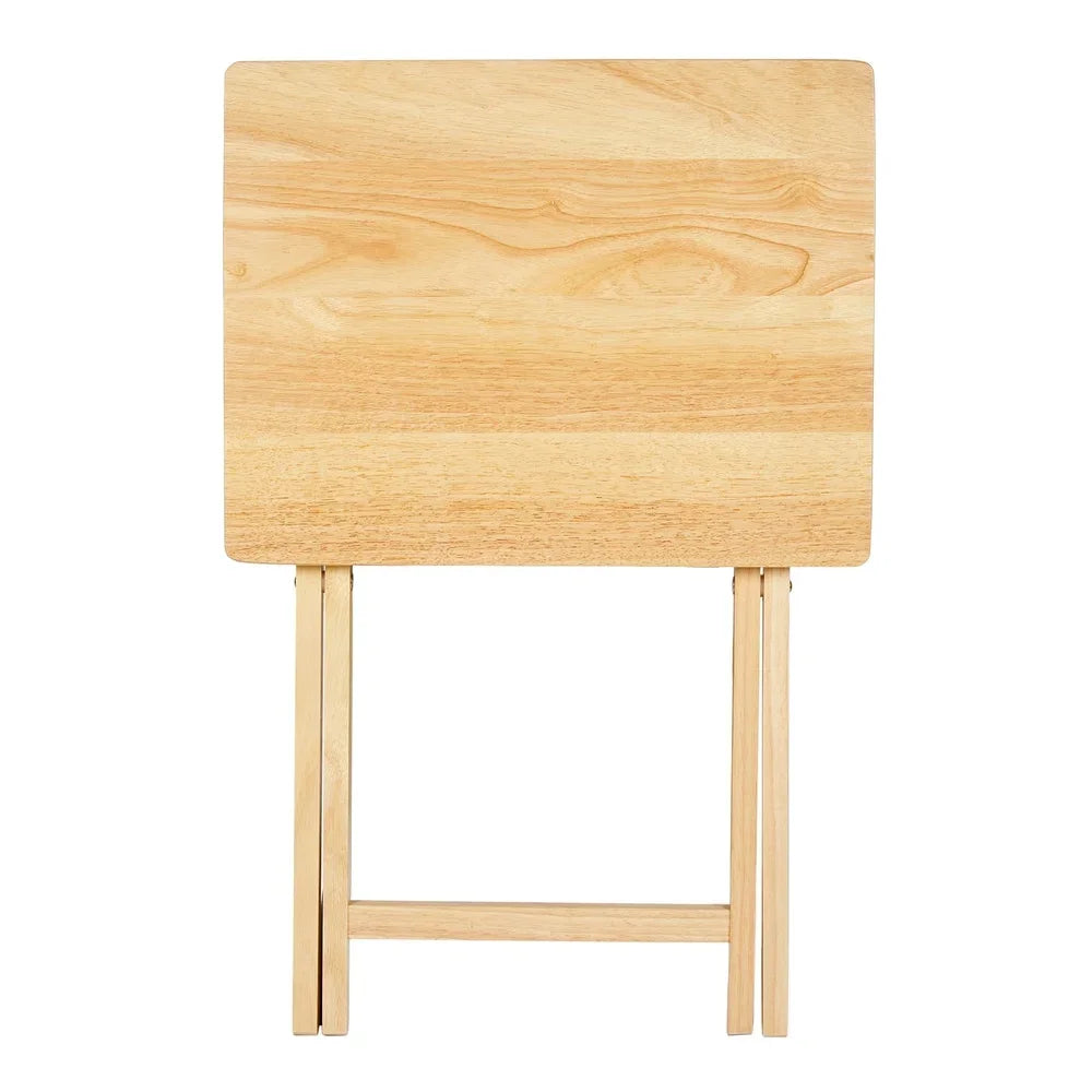 Folding TV Tray Table Solid Wood Portable Compact Space Saving