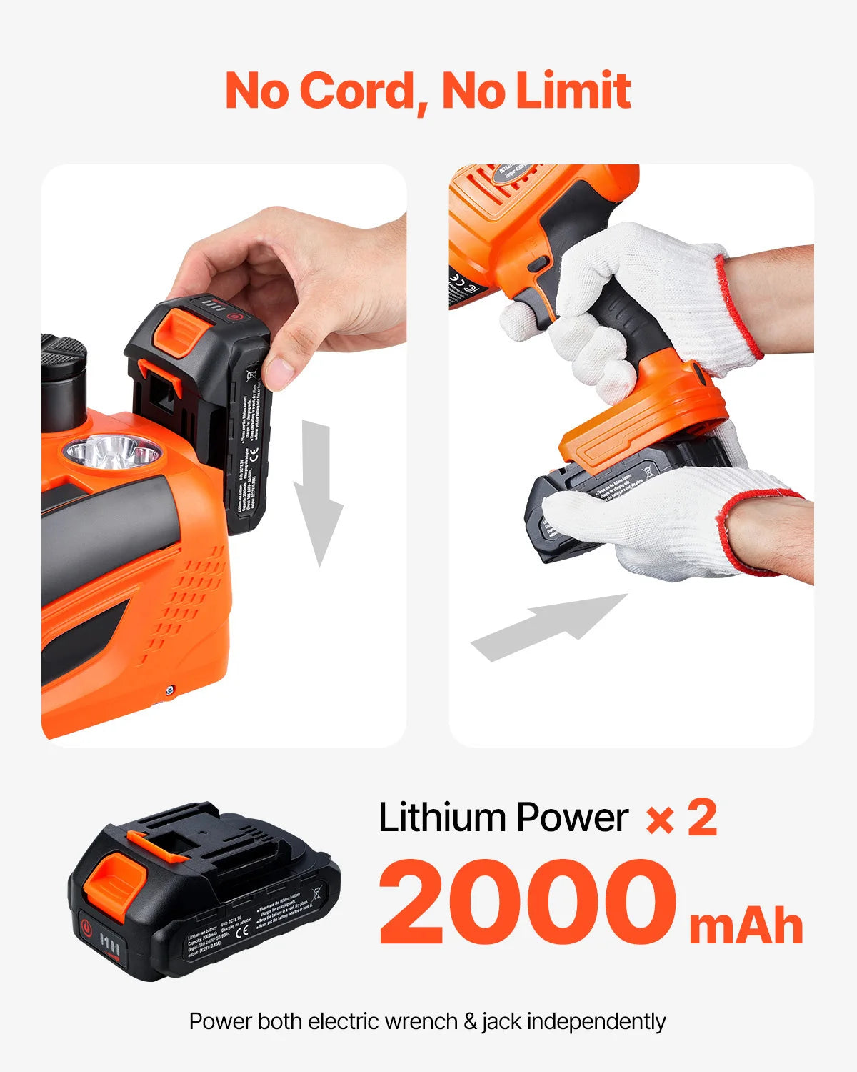Kit cric elettrico 5T con chiave a impulsi, LED e telecomando