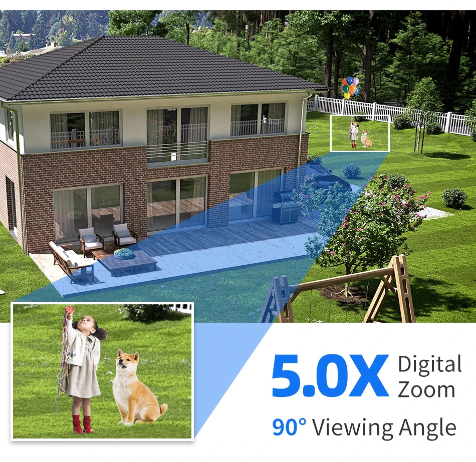 2MP PTZ WiFi Smart Security Camera with Human Detection
