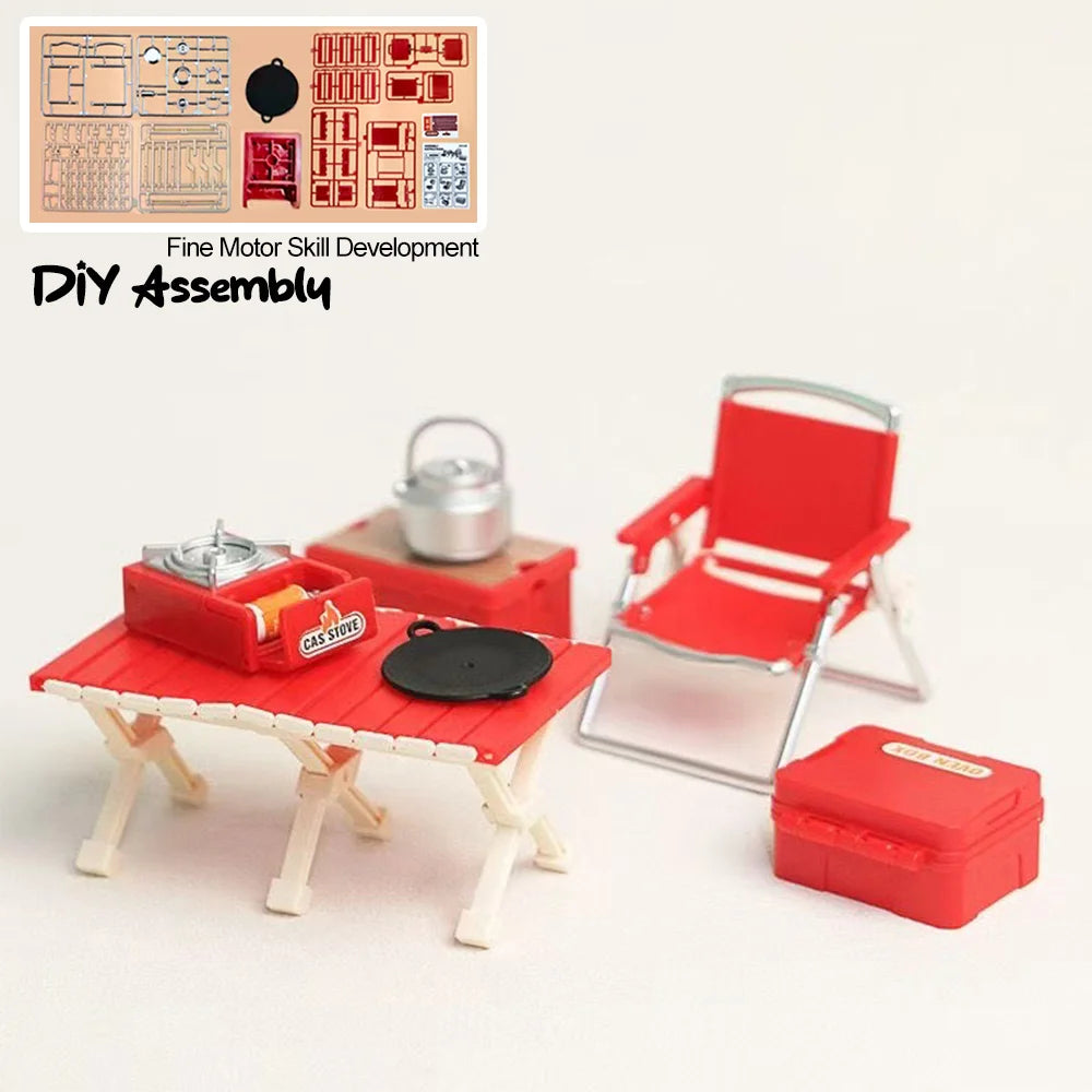 Ensemble accessoire de scène miniature pour camping et pique-nique
