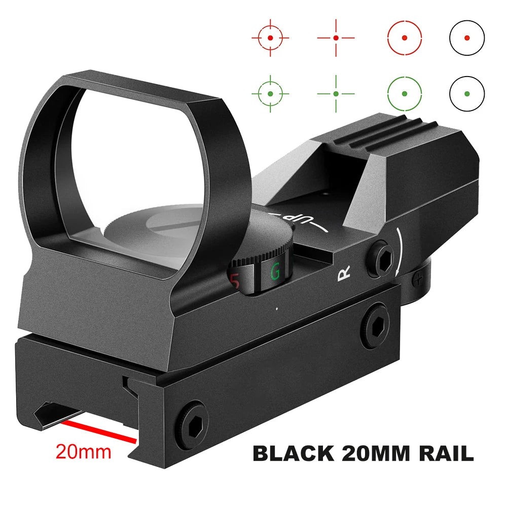 Tactical Red Green Dot Sight Scope Riflescope Hunting Optics Reflex Sight with 20mm Rail 