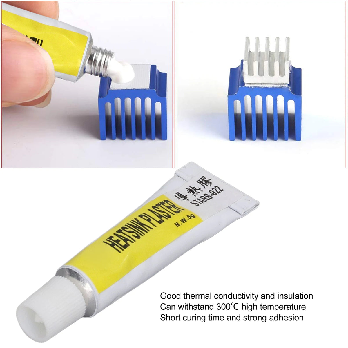 Five 5 g Tubes of Thermal Silicone Adhesive