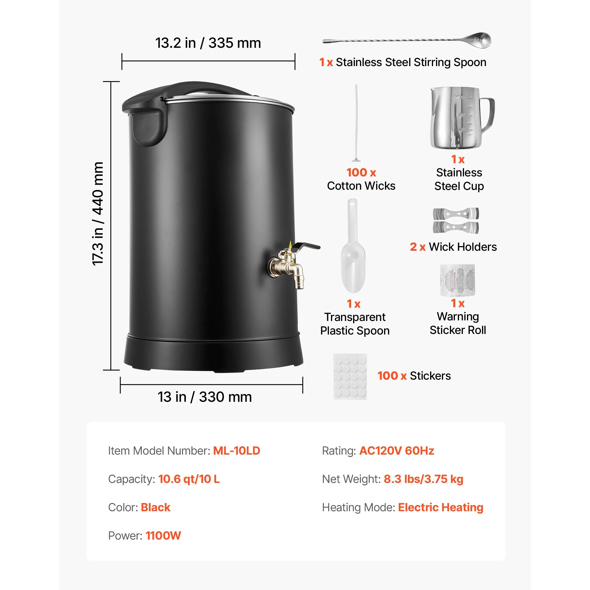Wax Melter for Candle Making with Fast Heating & Easy Pour Spout