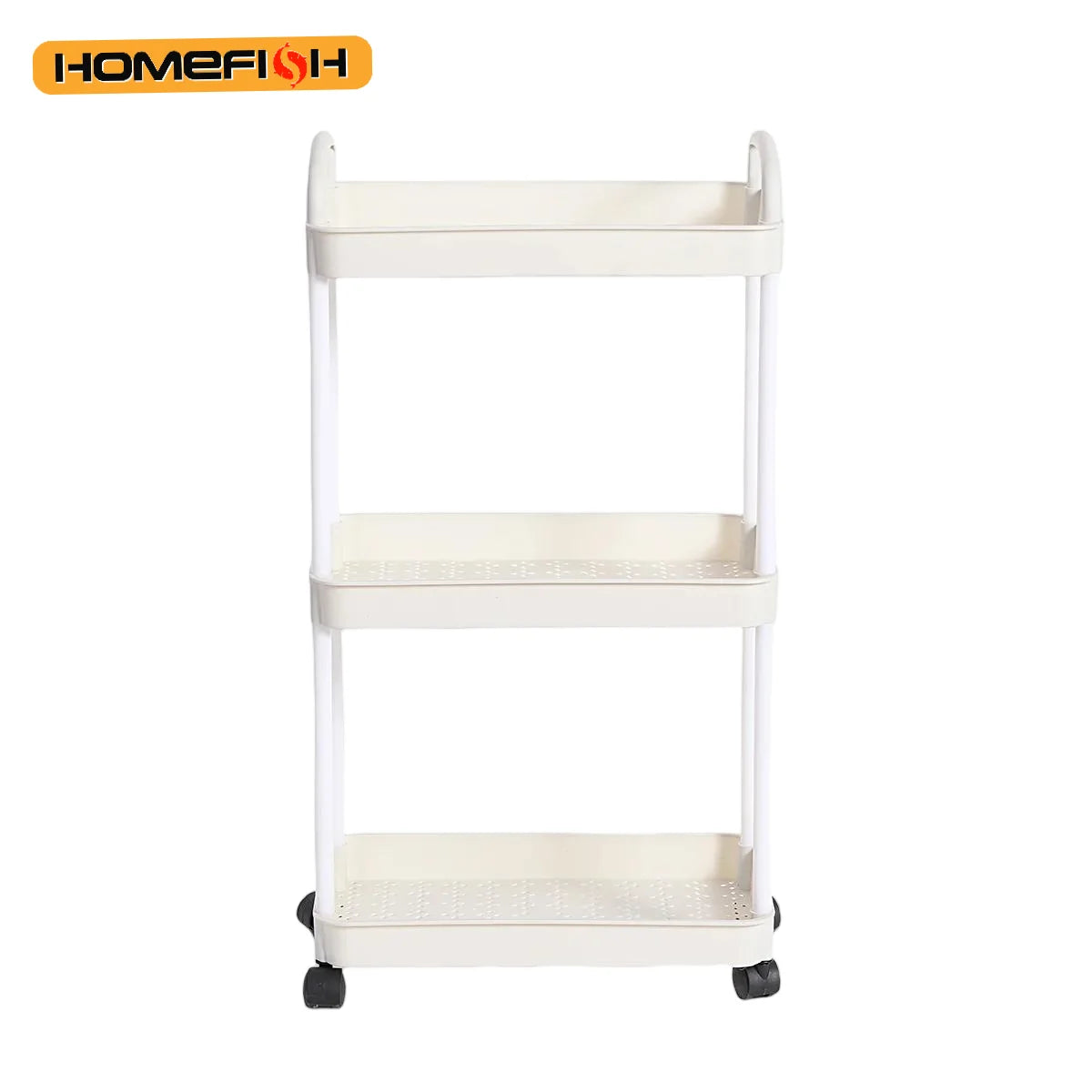 3-Tier Rolling Storage Cart, White
