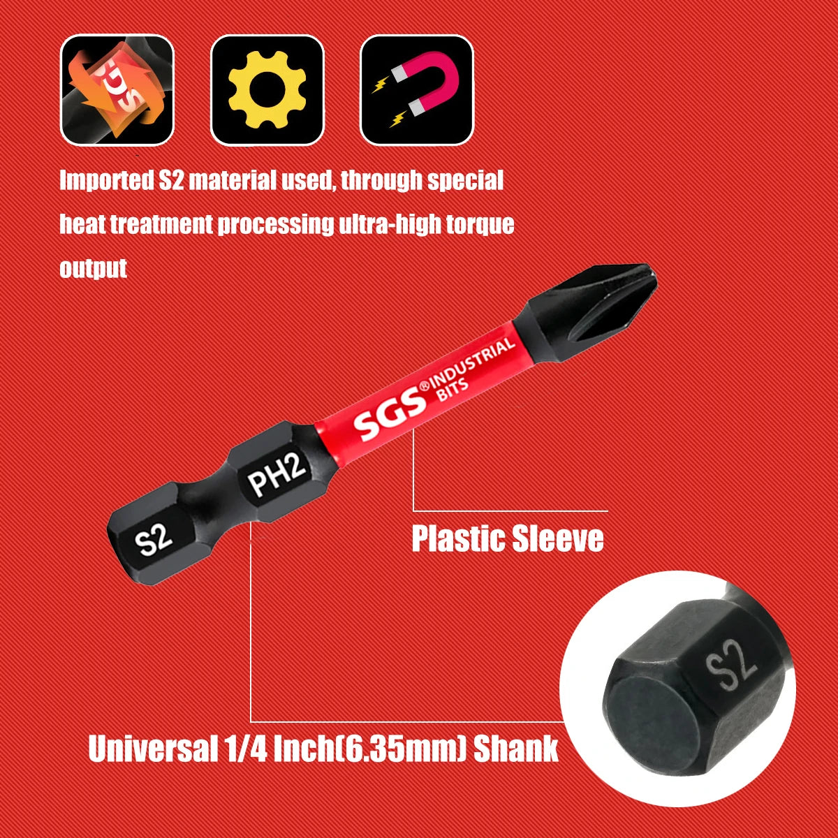 Multifunctional Screwdriver Bit Set, Ph, Pz, Sq, Hex, Torx, Sl, Multi-Specification Universal Impact Screwdriver Bit Set, 50mm, Magnetic Bits, S2 Steel Material, Universal 1/4" Hex Shank Compatible with Electric Drills, Elect