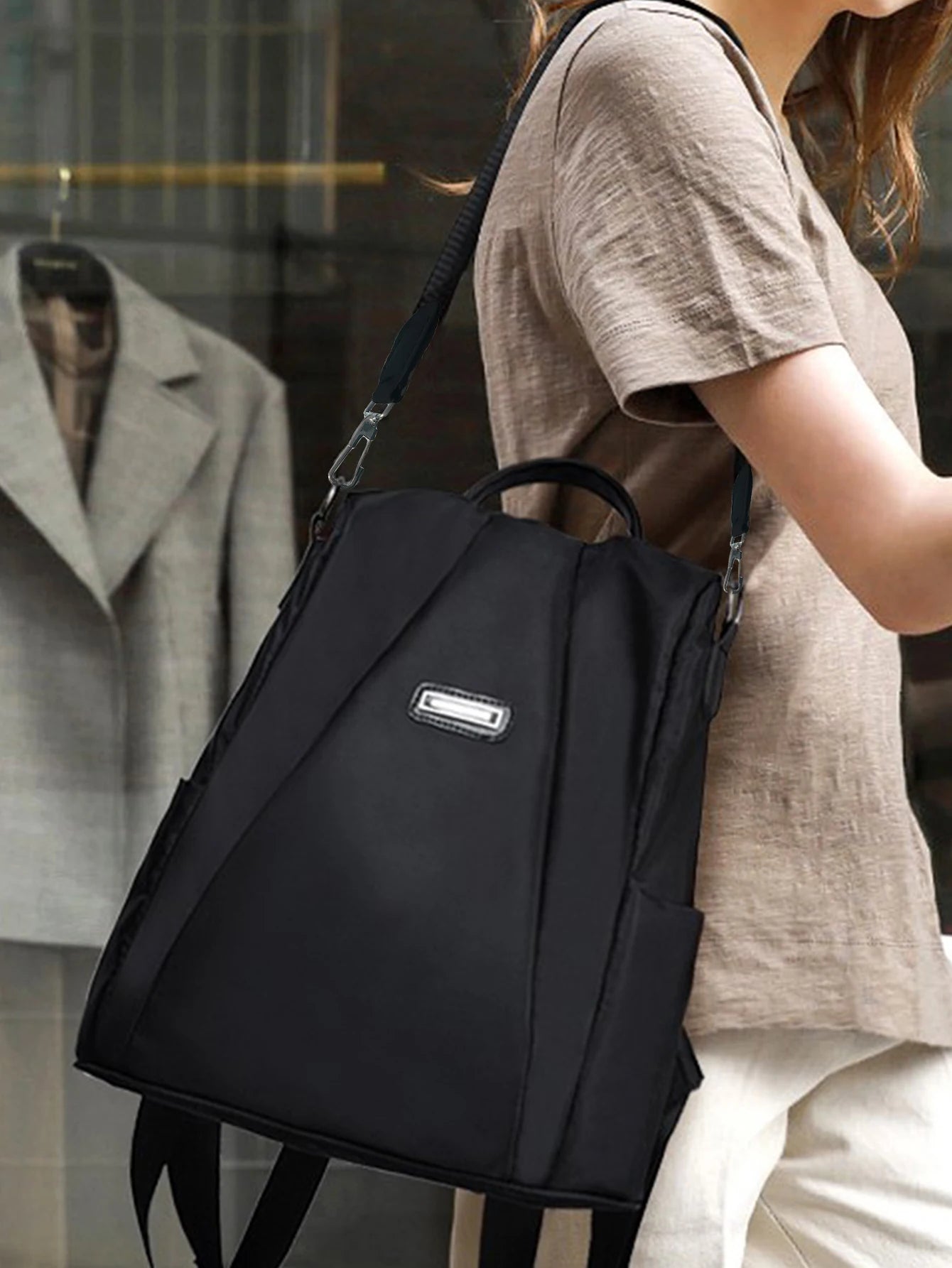 Neutral Style Backpack for Men and Women, with Three Carrying Straps, Suitable for Travel and Tourism Made of Nylon Material. 