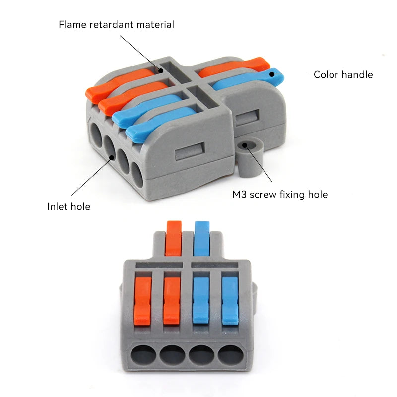10/30/50 PCS Mini Fast Wiring Cable Connectors Universal Compact Splitter Electrical Conductors Push-in Home Terminal Block 