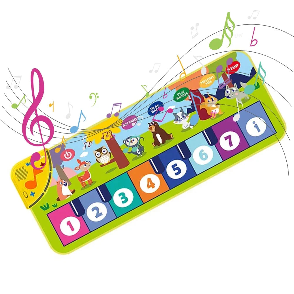 Piano Mat for Kids 80*30cm Toddlers Floor Keyboard Dance Mat Play Musical Carpet Music Instrument Toys Toddlers Girl Boy Gift 