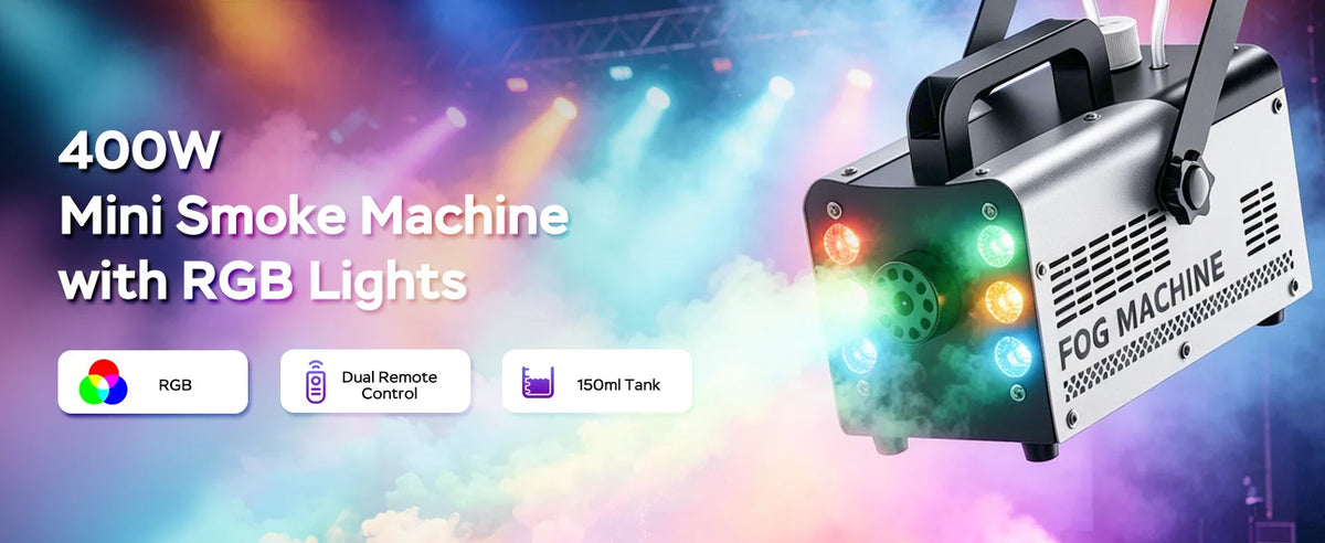 Macchina Fumo RGB 400W a 6 LED con Telecomando