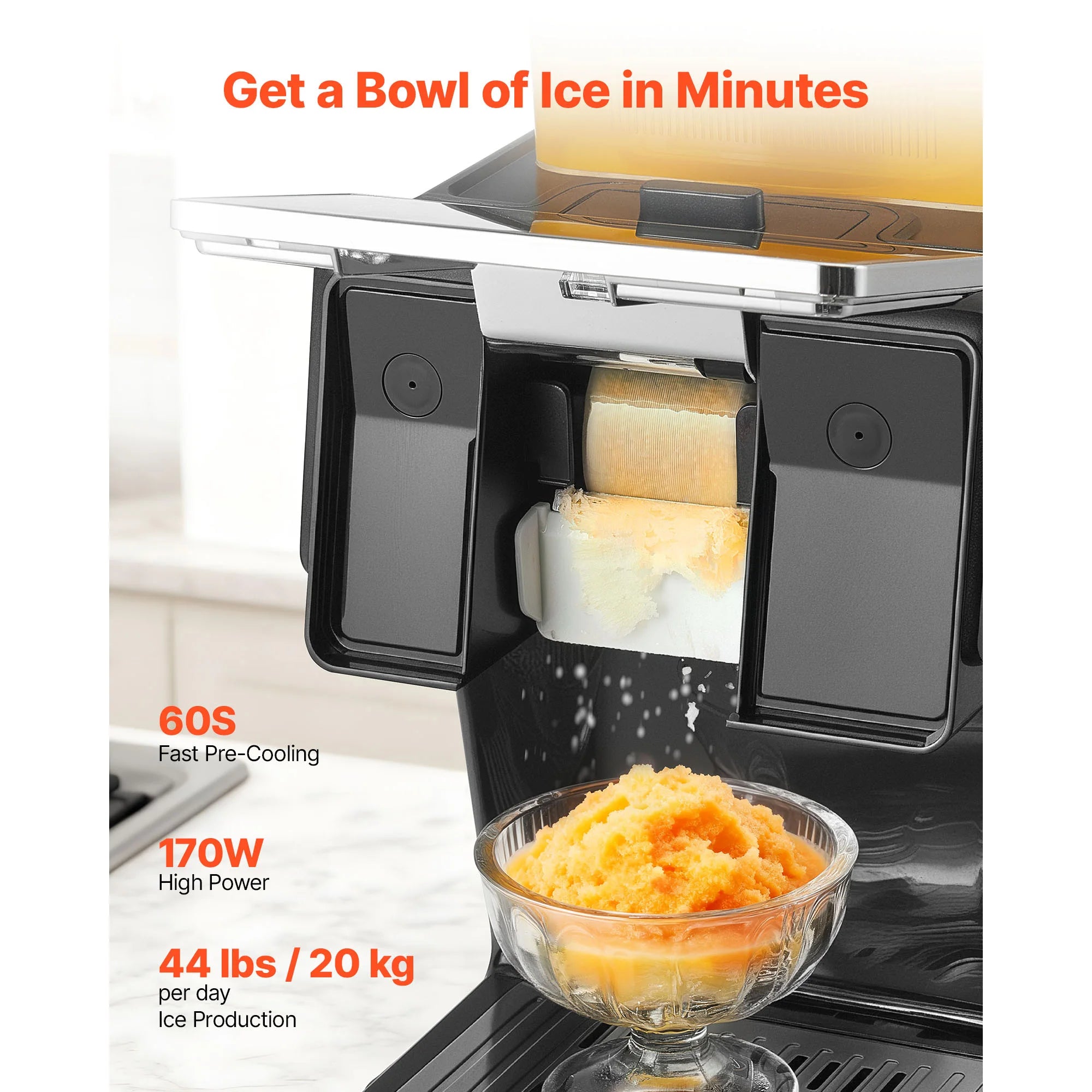 Snowflake Ice Maker Machine 44 lbs/24h Electric Shaved Ice