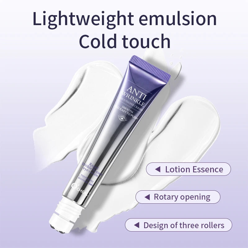 O'CHEAL Anti Wrinkle Anti Dark Circle Eye Cream Roller Massager Moisturizing Eye Bags Anti Aging Hyaluronic Acid Eye Skin Care 