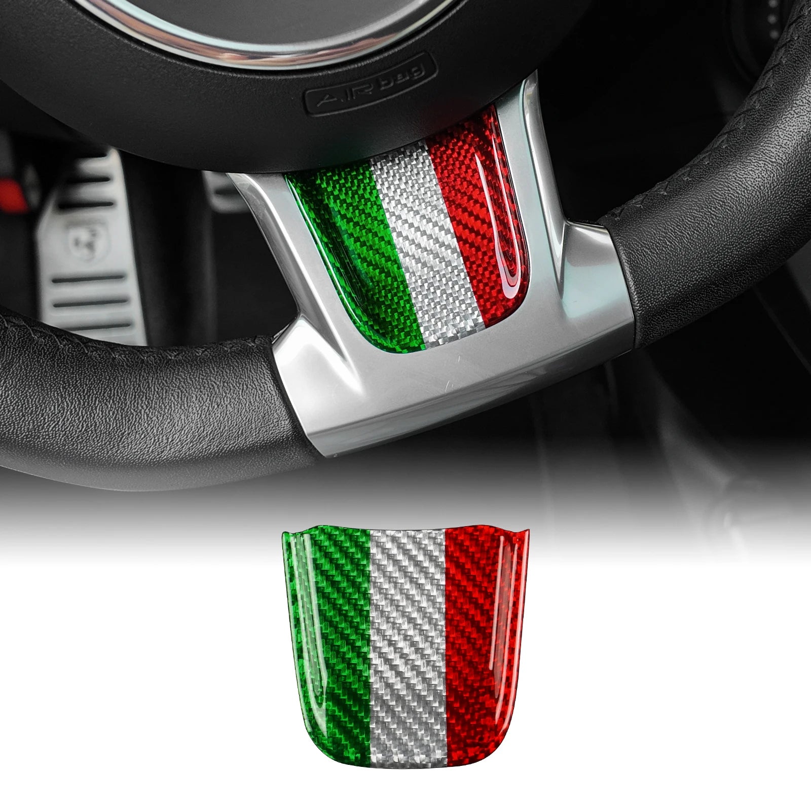 Carbon Fiber Steering Wheel Bottom Sticker for Fiat 500 Abarth