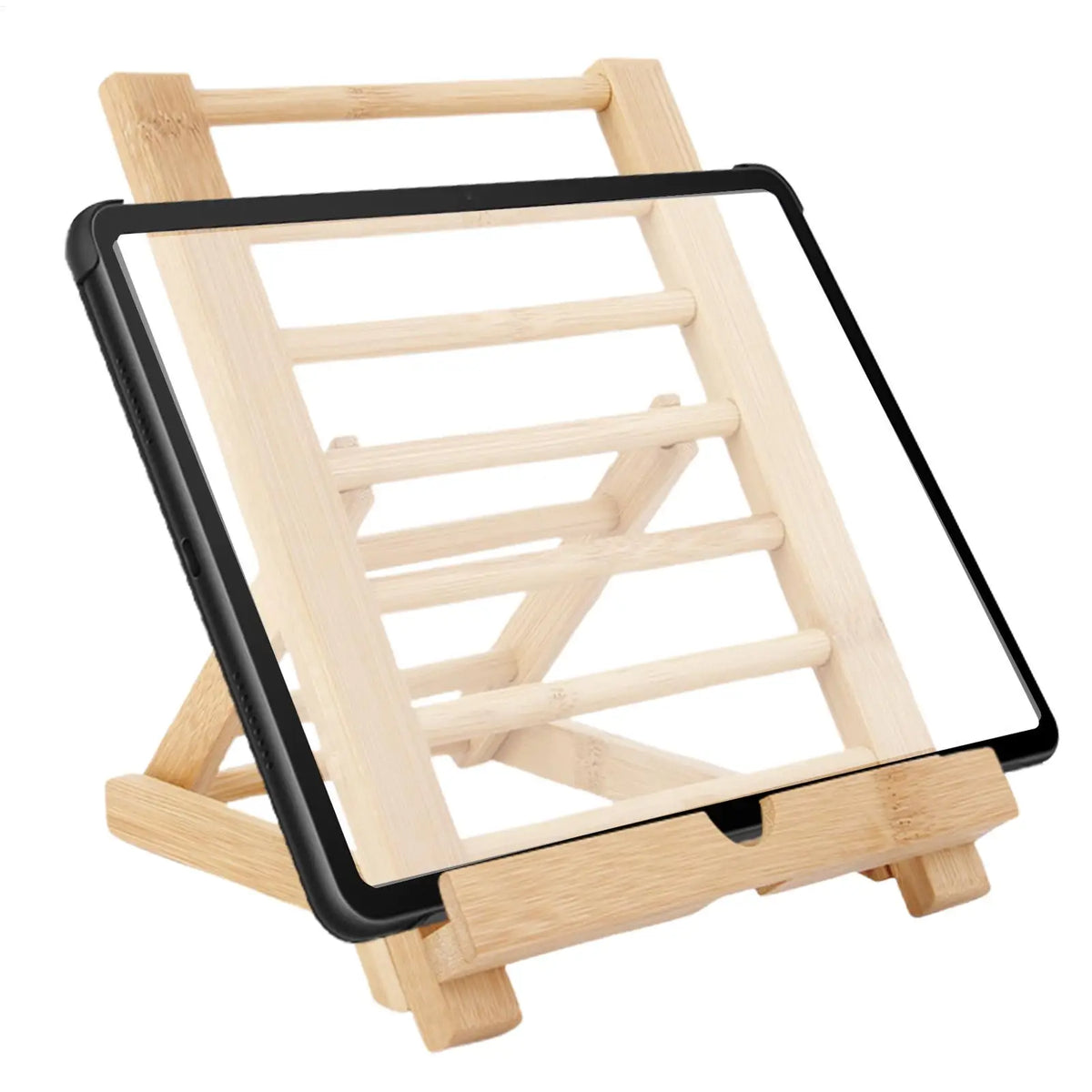 Adjustable Wooden Book and Tablet Stand