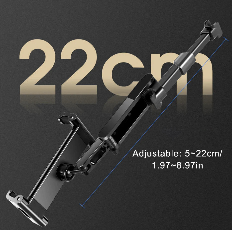 Car Headrest Tablet Holder 360-Degree Rotation Universal 4.7-12.9 Inch Tablet Phone Mount