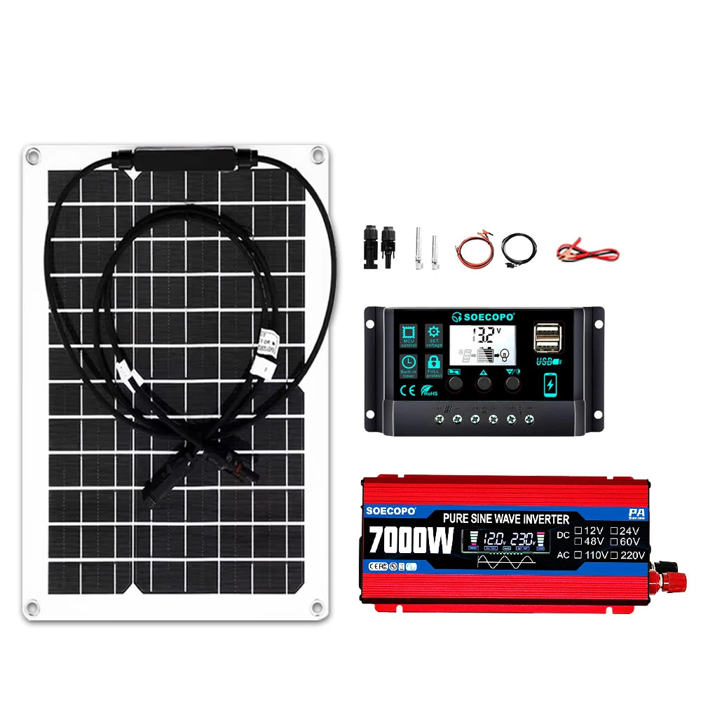 Complete Solar Kit with 800W Pure Sine Inverter & 20W Panel