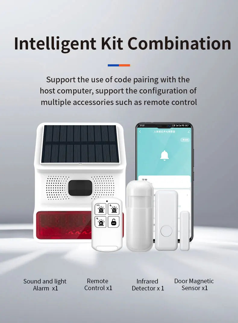 433MHz Wireless Solar Outdoor Alarm Siren