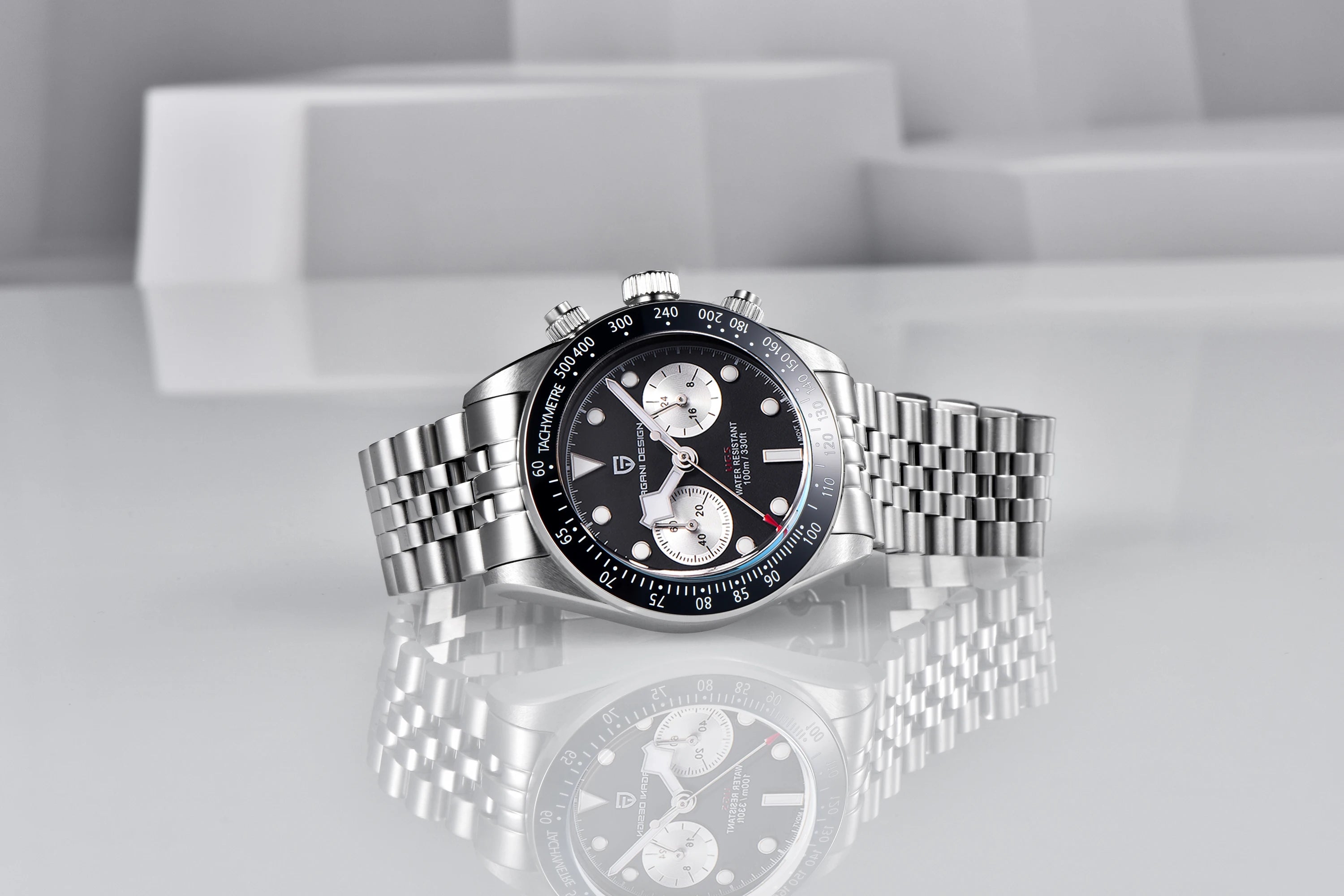 Pagani Design BB Panda kronograf ur i rustfrit stål 100M