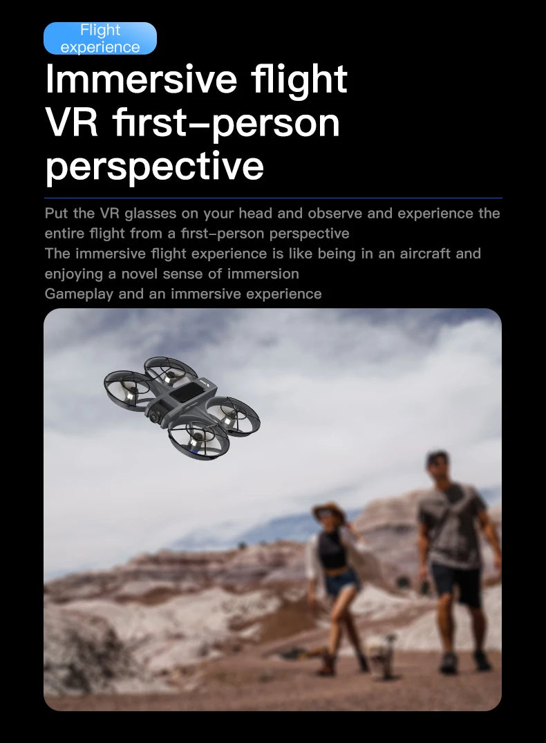 VR Big Drones 4K HD Wide Angle Camera WiFi FPV RC Helicopter with Large Screen Foldable Quadcopter for Professional Photography