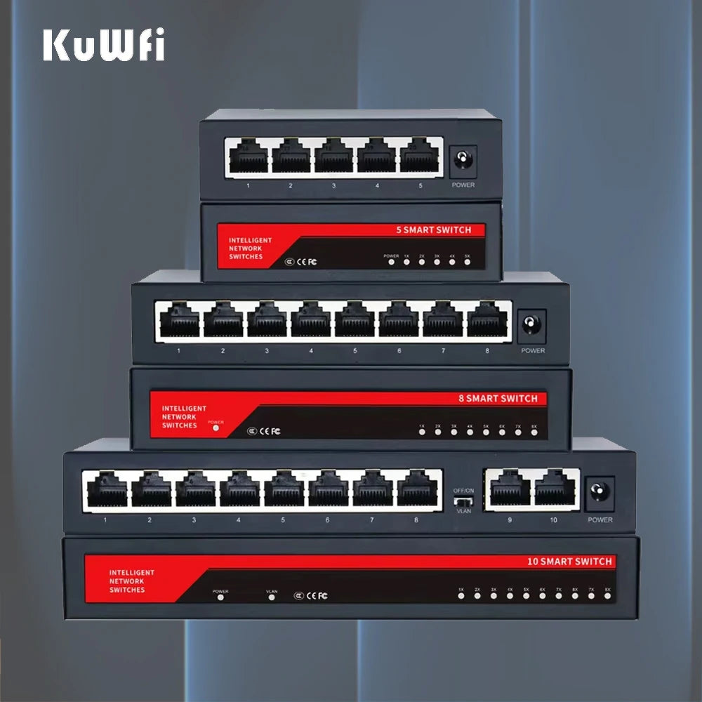 Gigabitno ethernetno stikalo, 5, 8 ali 10 vrat
