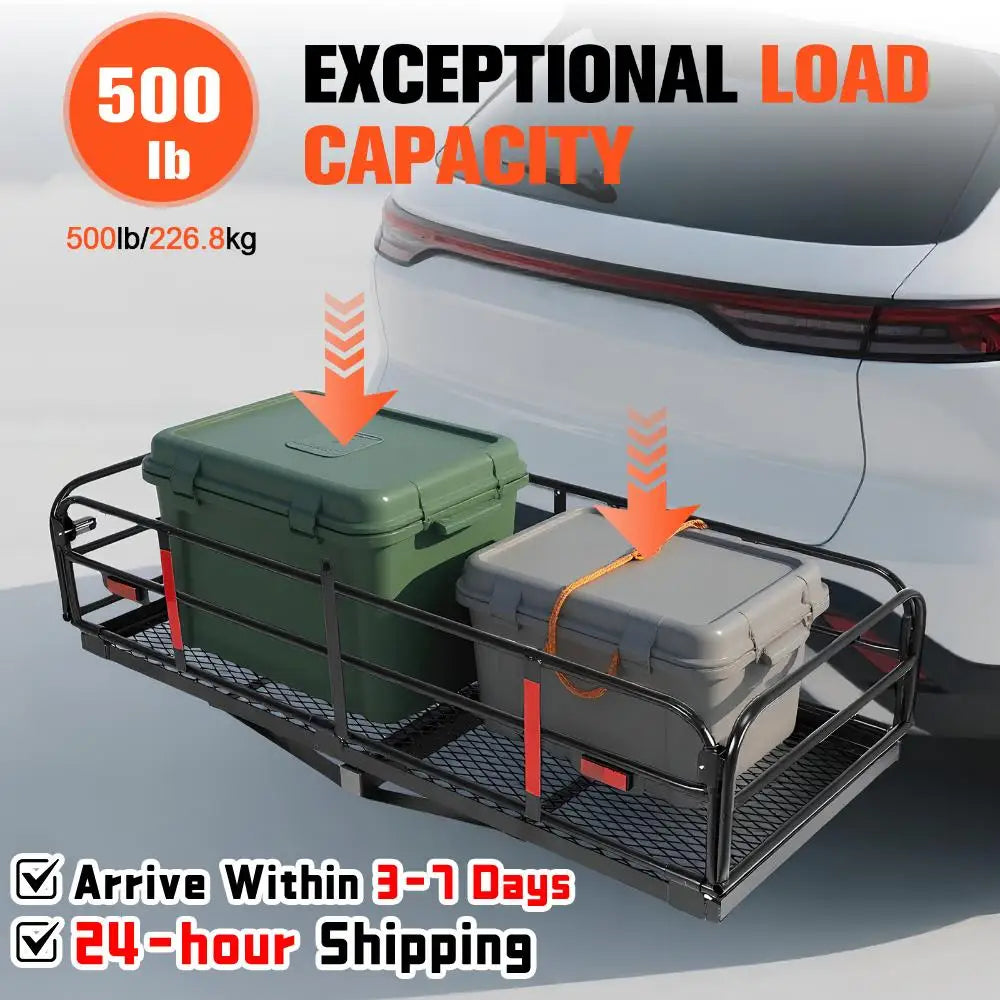 Hitch Cargo Carrier 500 LBS with Hitch Stabilizer for 2-Inch Receiver