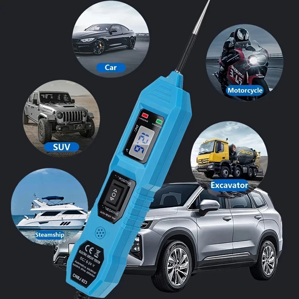 Smart Car Circuit Tester 823, s LED zobrazením napätia - napájanie USB, kompatibilné s vozidlami 3,5–36 V DC