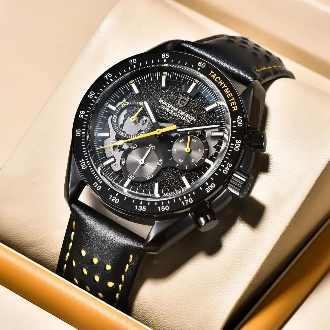 Orologio Cronografo Pagani Design Moon Dark AR Zaffiro 100M