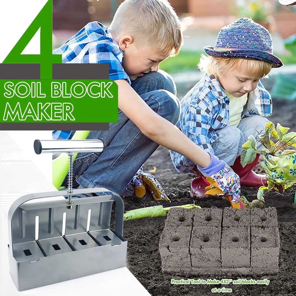 Appareil portatif à semis de poche pour bloc de terre de 4, outil de blocage de 2 pouces pour sols, utilisé pour semis, serre, jardinage, fournitures