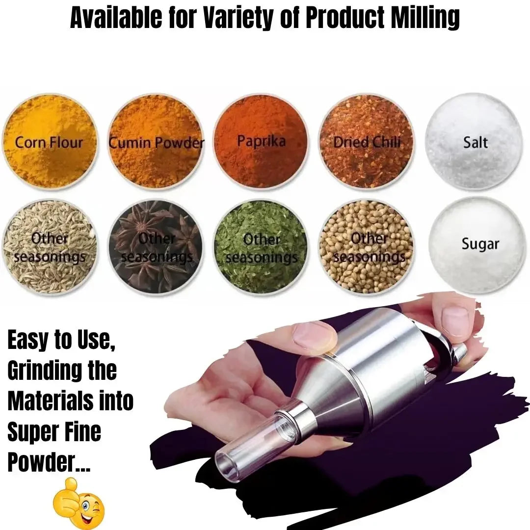 Portable Spice Grinder Kit with Vials & Storage Box