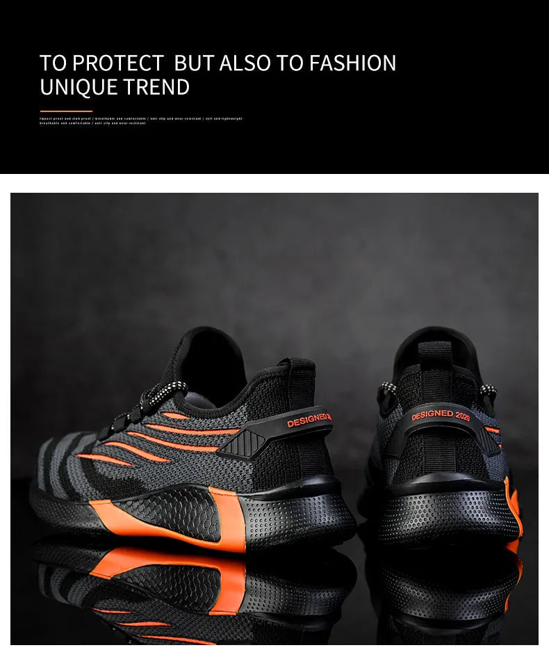 Men Work Safety Shoes Anti-puncture Working Sneakers Male Indestructible Work Shoes Men Boots Lightweight Men Shoes Safety Boots 