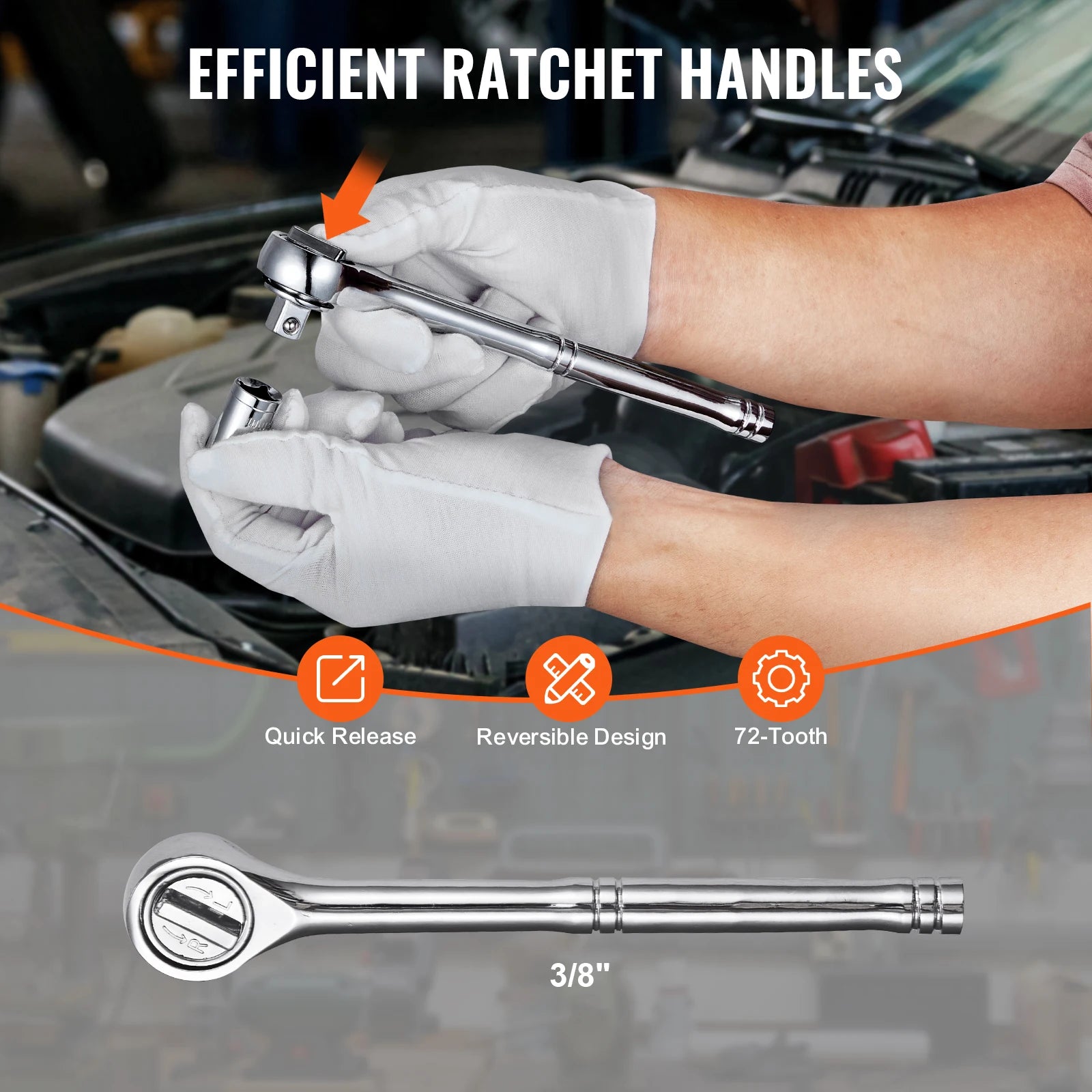 221-Piece Mechanics Tool Set SAE & Metric with Ratchet & Bits