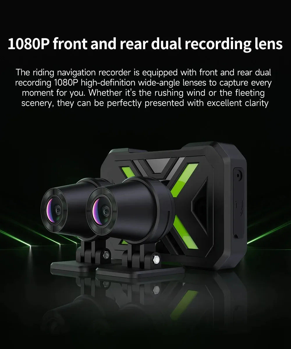 Dual 1080P Motorcycle Dash Cam Waterproof WiFi Front Rear Recorder