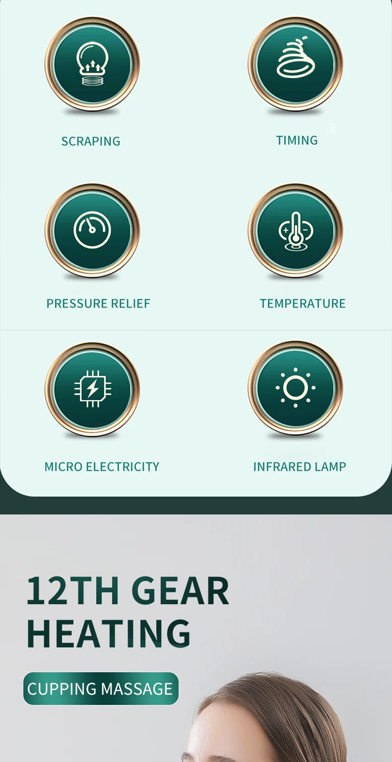 Tricolor Electric Massager GuaSha Vacuum Slimming Device