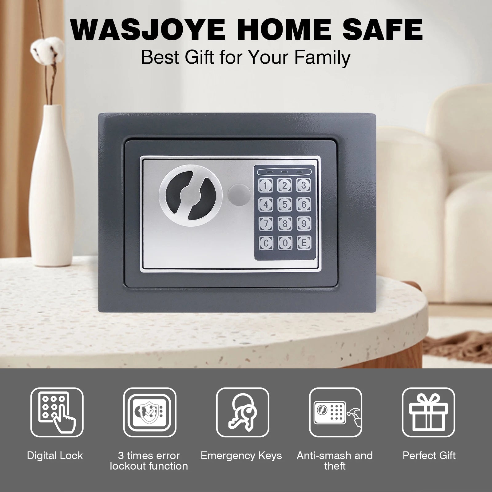 DayPlus Electronic Digital Safe Box for Home, Office & Hotel
