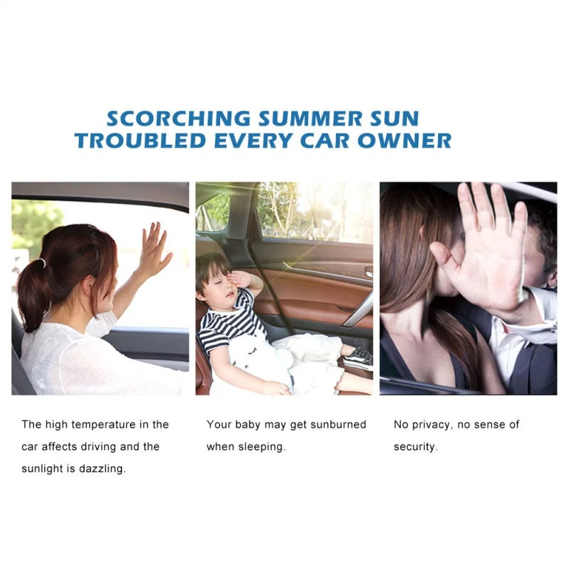 2-Layer Telescopic Car Window Shade with Magnetic Mosquito Net