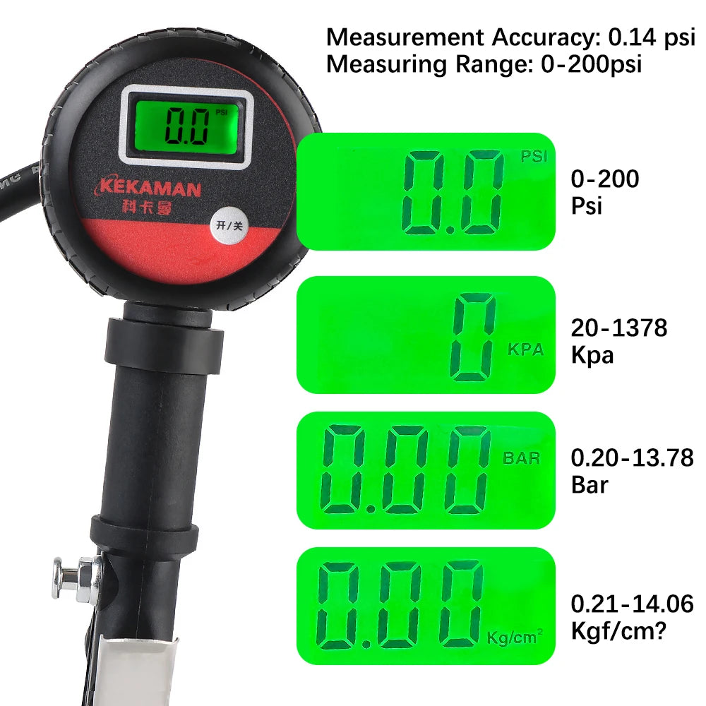 Digital Tyre Pressure Gauge with Release Button