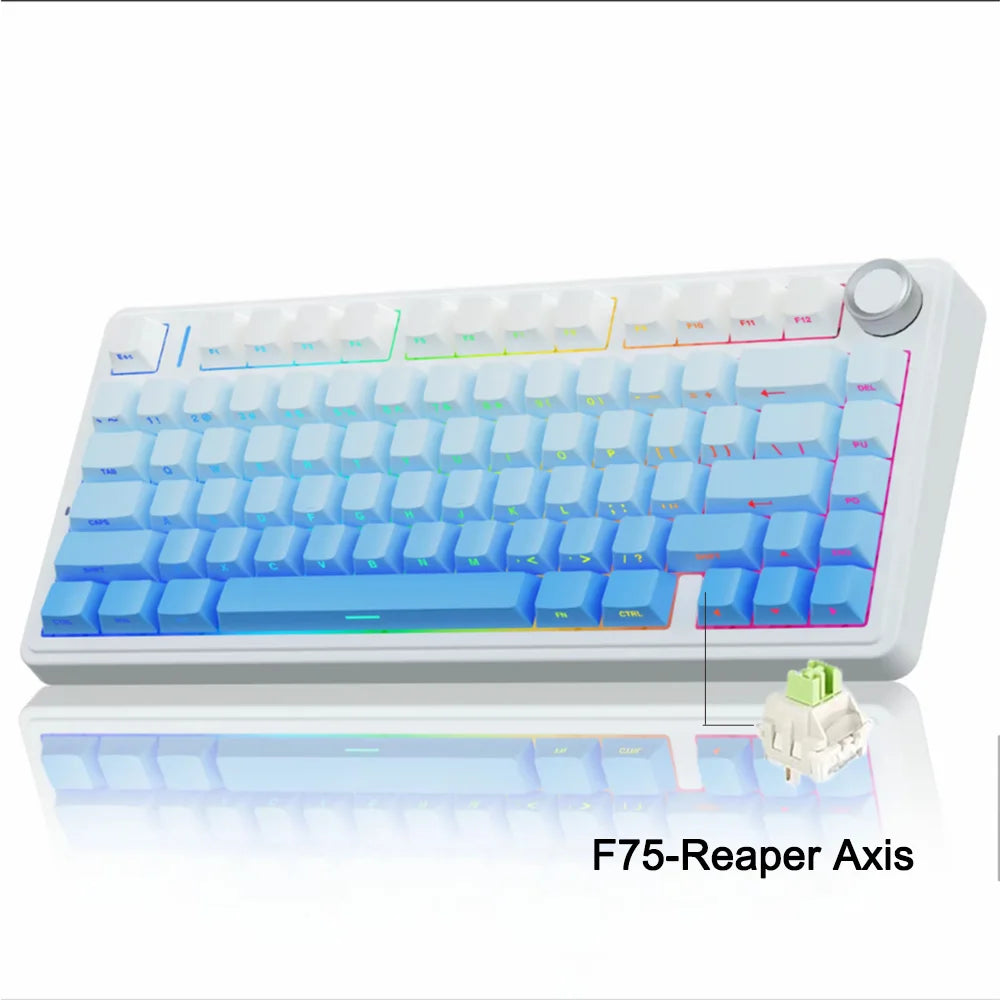 AULA F75 Wireless Mechanical Keyboard RGB 75% Hot Swap 78-Key