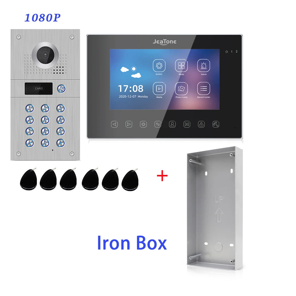 Jeatone 1080P Tuya WiFi Video Intercom RFID Code Keypad Doorbell Cam 7 Inch Home Security Video Door Phone Access Control System Spy-shop.com