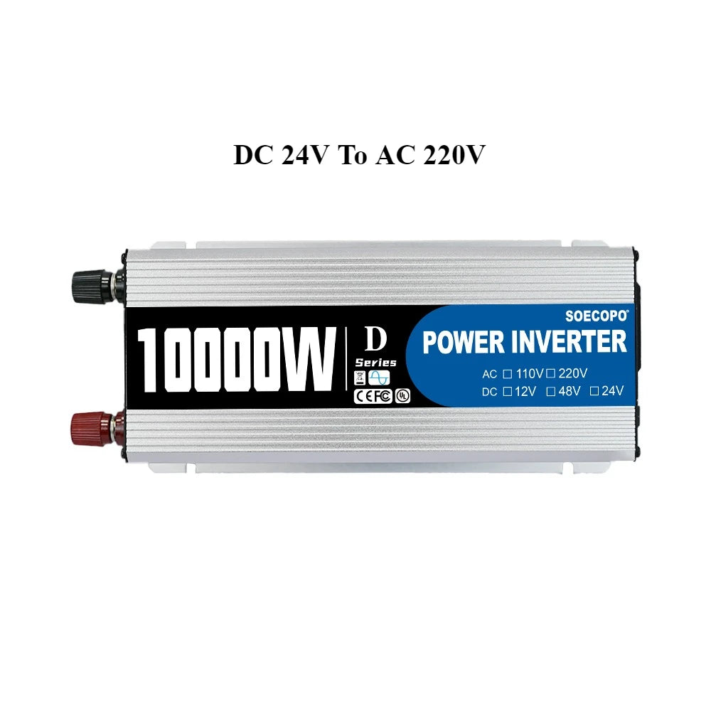 10000W DC to AC Power Inverter 12V 24V 48V to 220V with USB Port and Protection Features