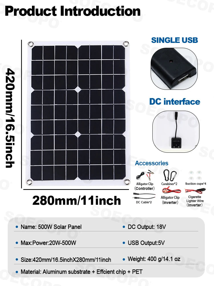 Off-grid solární sada 10000W výkonný měnič + 500W solární panely + 100A regulátor DC 12V/24V - AC 110V/220V měnič